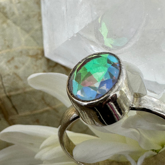 Aura Quartz 925 Sterling Silver Ring - Size 9 - Quality Gemstone Jewellery
