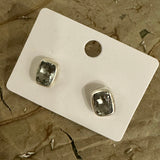 Blue Topaz Studs Sterling Silver Earrings - Quality Gemstone Jewellery
