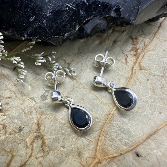 Black Onyx 925 Sterling Silver Earrings Quality Gemstone Jewellery