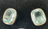 Blue Topaz Studs Sterling Silver Earrings - Quality Gemstone Jewellery