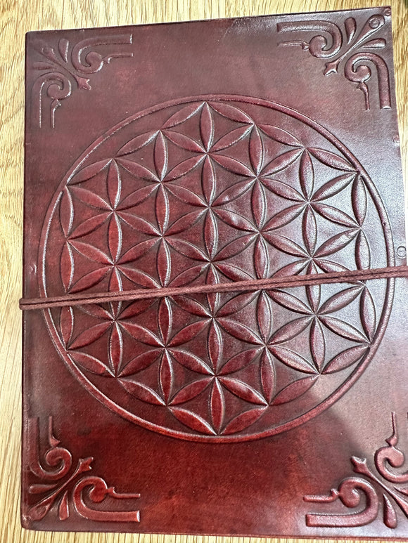 LEATHER JOURNAL – FLOWER OF LIFE 6 X 8