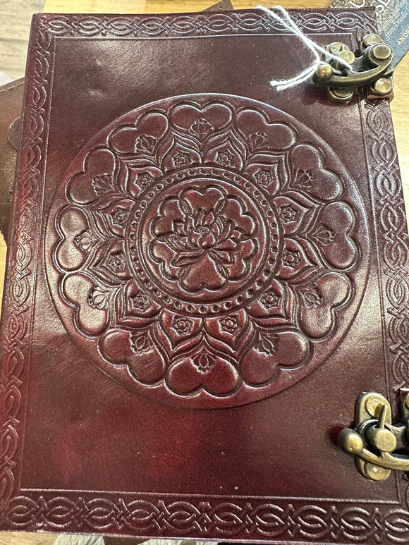 LEATHER JOURNAL WITH CLASPS –  Lotus Hearts