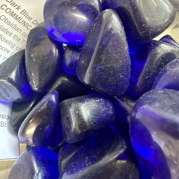 Dark Blue Obsidian  - COMMUNICATION - Tumble Stones