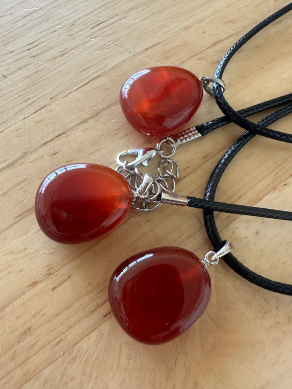 CARNELIAN PENDANT 18-22MM WITH STERLING SILVER FINDING