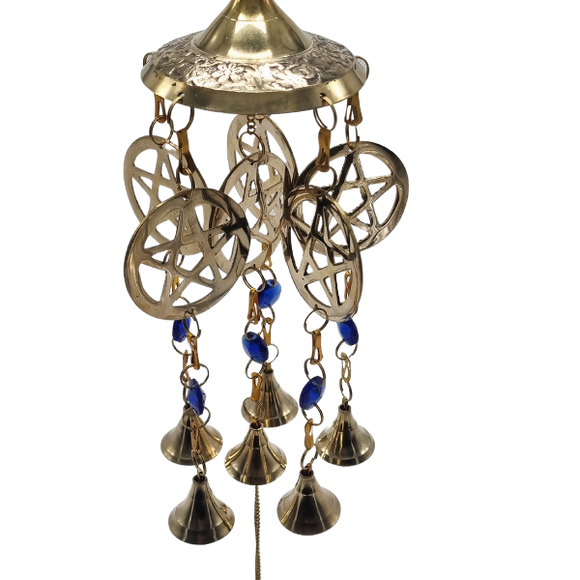 Pentacle Brass Wind chime With Bells