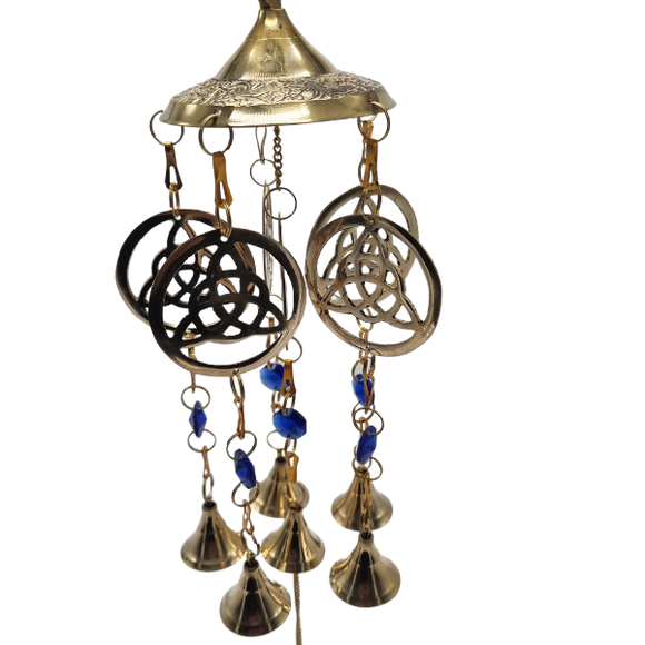 Triquetra Brass Wind Chime With Bells