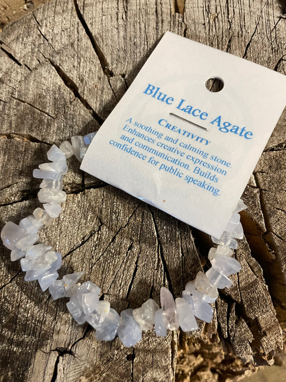 Blue Lace Agate - Soothing - Crystal Chip Bracelet