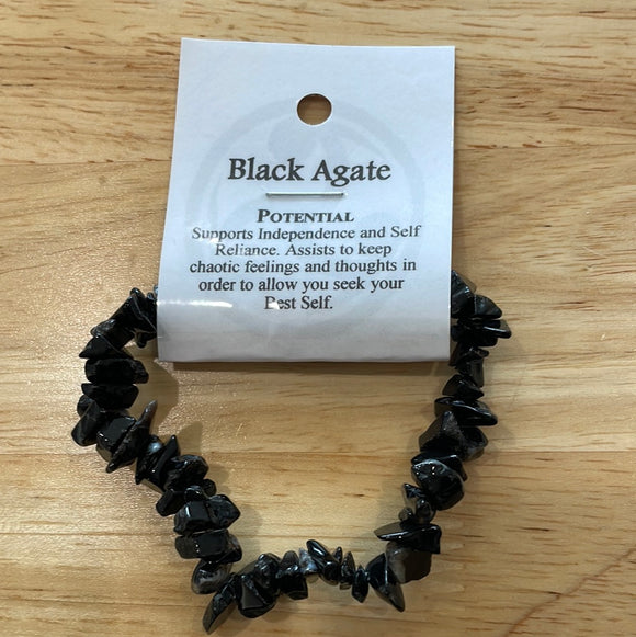 Black Agate - POTENTIAL - Chip Bracelet