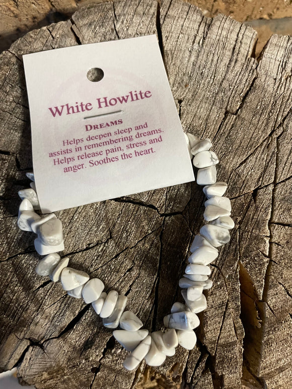 White Howlite - Dreams - Crystal Chip Bracelet