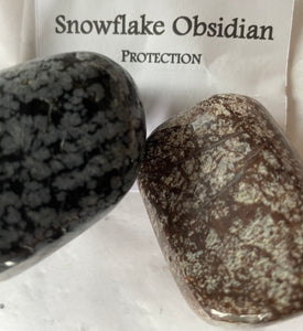 Snowflake Obsidian Brown Jumbo Tumbled Gemstones - PROTECTION