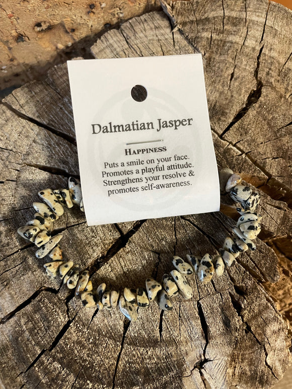 Dalmation Jasper - Happiness - Crystal Chip Bracelet