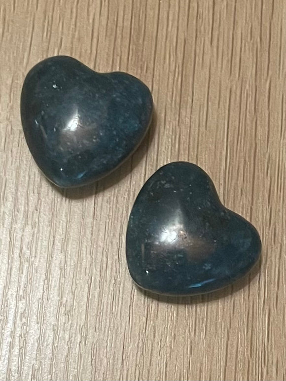 Apatite (sky blue) Heart Crystal Puff 30mm -  MOTIVATION