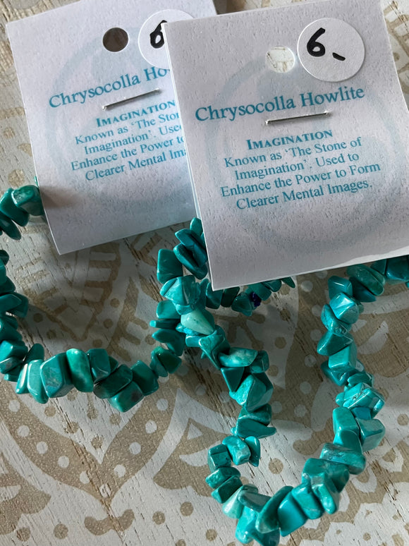 Chrysocolla Howlite - IMAGINATION - Crystal Chip Bracelet