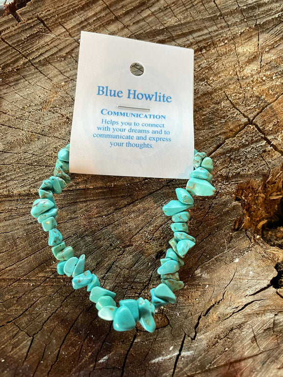 Blue Howlite - Communication - Crystal Chip Bracelet