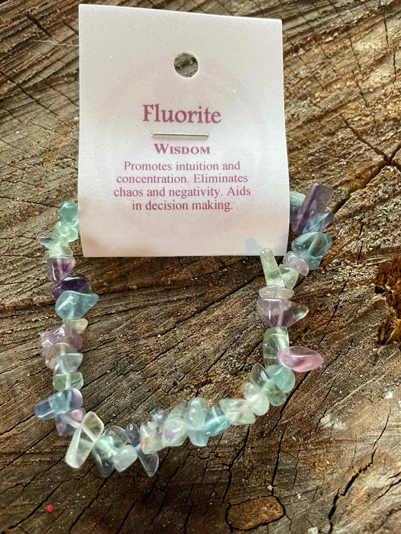 Fluorite - Wisdom - Crystal Chip Bracelet