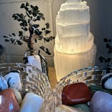 Selenite Lamp Single Tower 20cm