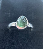 Moldavite Sterling Silver Ring - Size 12