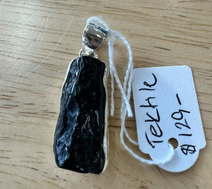 Tektite Sterling Silver Pendant