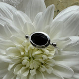 Black Onyx Small Oval 925 Sterling Silver Ring - Size 7 - Quality Gemstone Jewellery