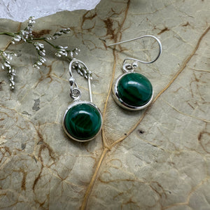 Malachite 925 Sterling Silver Earrings - Quality Gemstone Jewellery