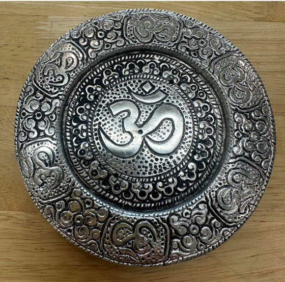 Silver Om Incense Burner 12cm