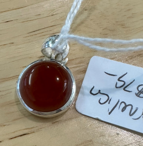 Carnelian Sterling Silver Pendant