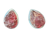 Garnet Rough Studs Sterling Silver Earrings - Quality Gemstone Jewellery