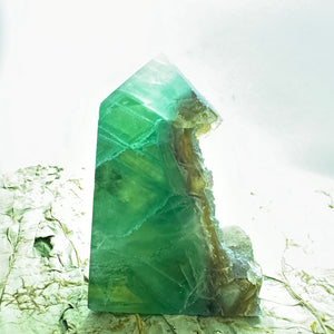 Fluorite Obelisk with Natural Side 7.5cm H