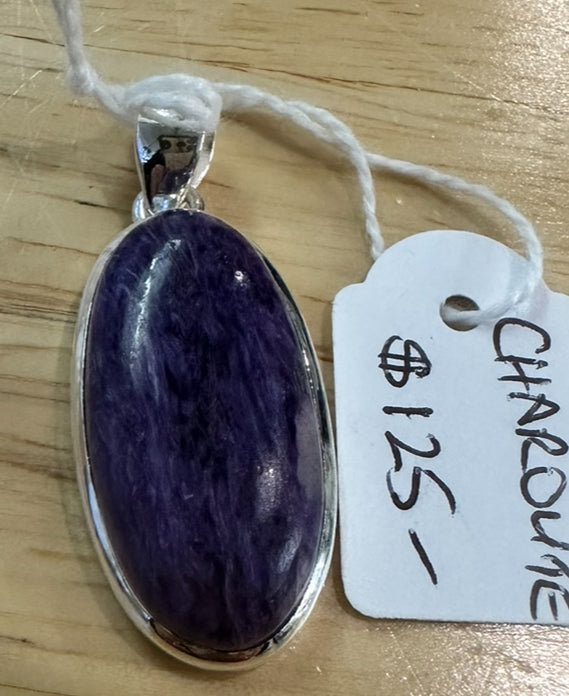 Charoite Sterling Silver Pendant