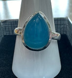 Aquamarine Sterling Silver Ring - Size 10 - Quality Gemstone Jewellery