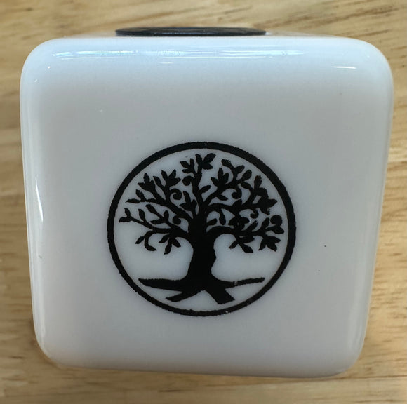 Tree Of Life Chime Candle Holder White