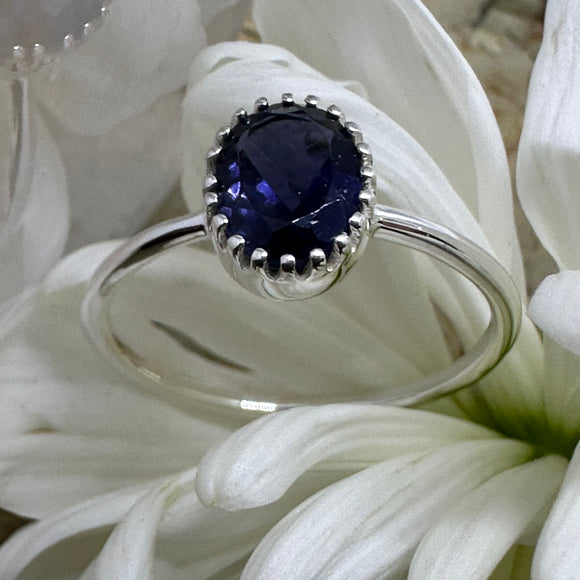 Iolite Small Oval 925 Sterling Silver Ring - Size  8 - Quality Gemstone Jewellery