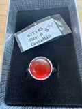 Carnelian Sterling Silver Ring - Size 8