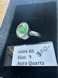 Aura Quartz 925 Sterling Silver Ring - Size 9 - Quality Gemstone Jewellery