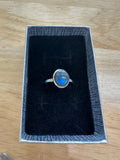 Labradorite Round Sterling Silver Ring - Size 9 - Quality Gemstone Jewellery