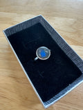 Labradorite Round Sterling Silver Ring - Size 9 - Quality Gemstone Jewellery