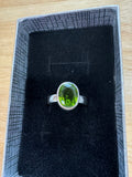 Peridot Sterling Silver Ring - Size 8 - Quality Gemstone Jewellery