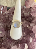 Moonstone 925 Sterling Silver Ring - Size 8 - Quality Gemstone Jewellery