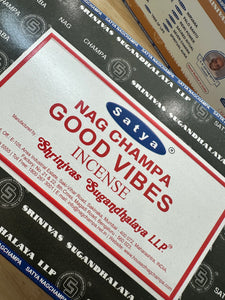 GOOD VIBES INCENSE 15G SATYA