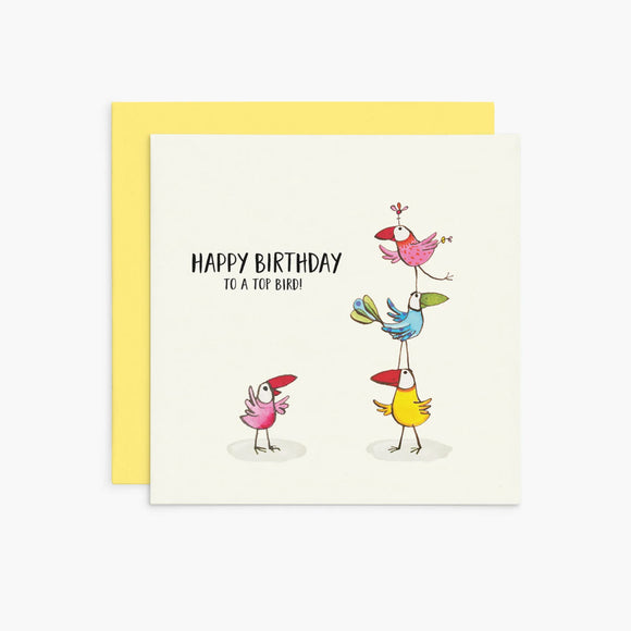 Twigseeds Birthday Card - Happy Birthday to a top bird!