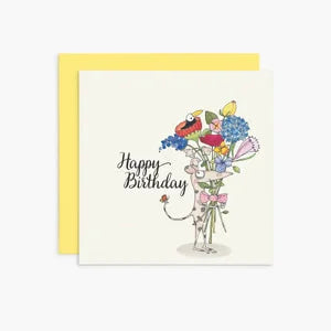 Twigseeds Birthday Card - Happy Birthday! Bunch of flowers