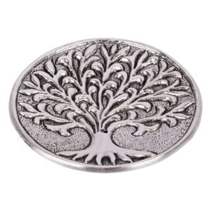 SILVER TREE OF LIFE INCENSE BURNER