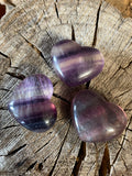 Fluorite Heart Crystal Puff  – Fluorite 30mm