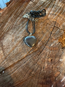 HEMATITE - GEMSTONE HEART PENDANT