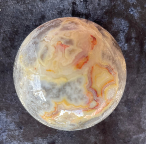 Crazy Lace Agate Sphere - HAPPINESS