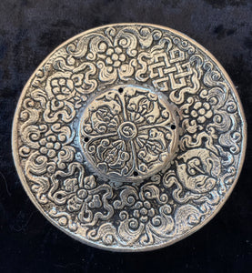 SILVER ROUND STICK INCENSE BURNER