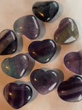 Fluorite Heart Crystal Puff  – Fluorite 30mm