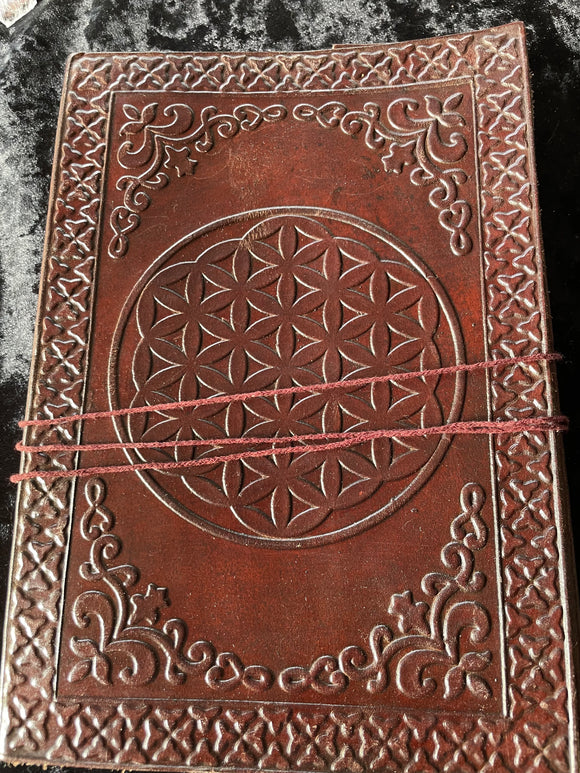 LARGE LEATHER JOURNAL –  FLOWER OF LIFE